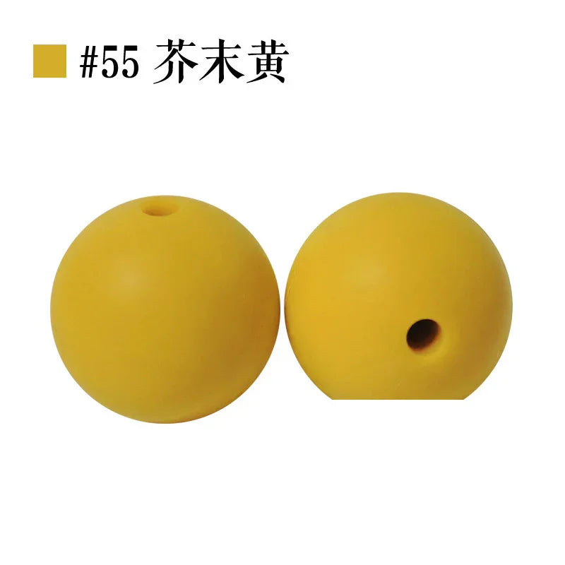 Colored Silicone Beads Round Beads 15mm Candy Color Silicone Beads | Silicone Bead for DIY Bracelet & Keychain Making