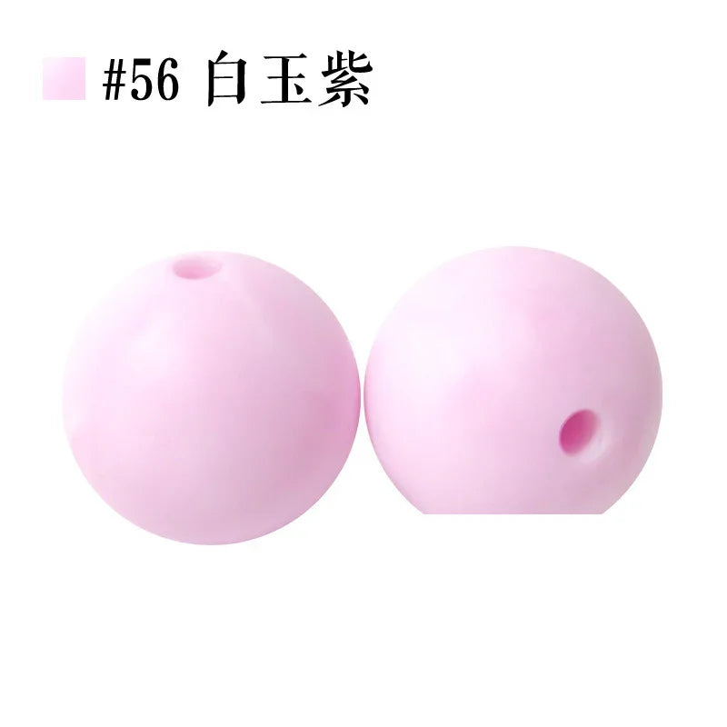 Colored Silicone Beads Round Beads 15mm Candy Color Silicone Beads | Silicone Bead for DIY Bracelet & Keychain Making