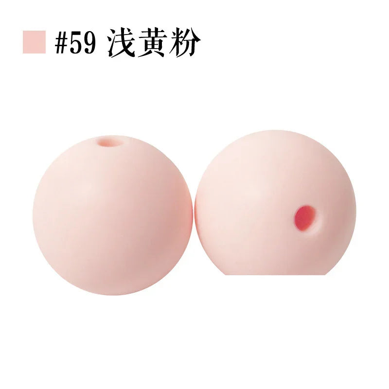 Colored Silicone Beads Round Beads 15mm Candy Color Silicone Beads | Silicone Bead for DIY Bracelet & Keychain Making