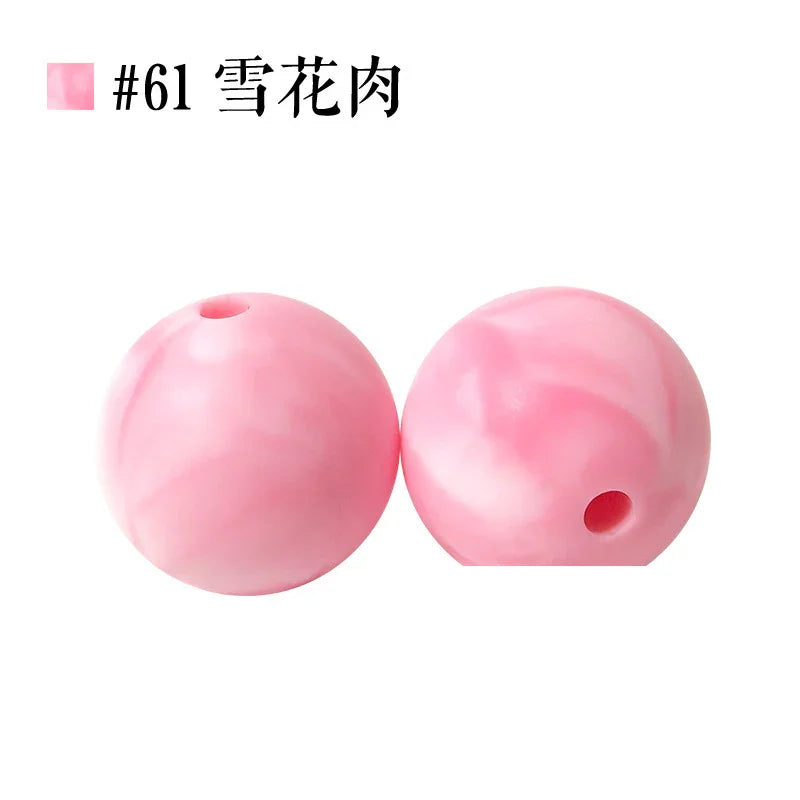 Colored Silicone Beads Round Beads 15mm Candy Color Silicone Beads | Silicone Bead for DIY Bracelet & Keychain Making