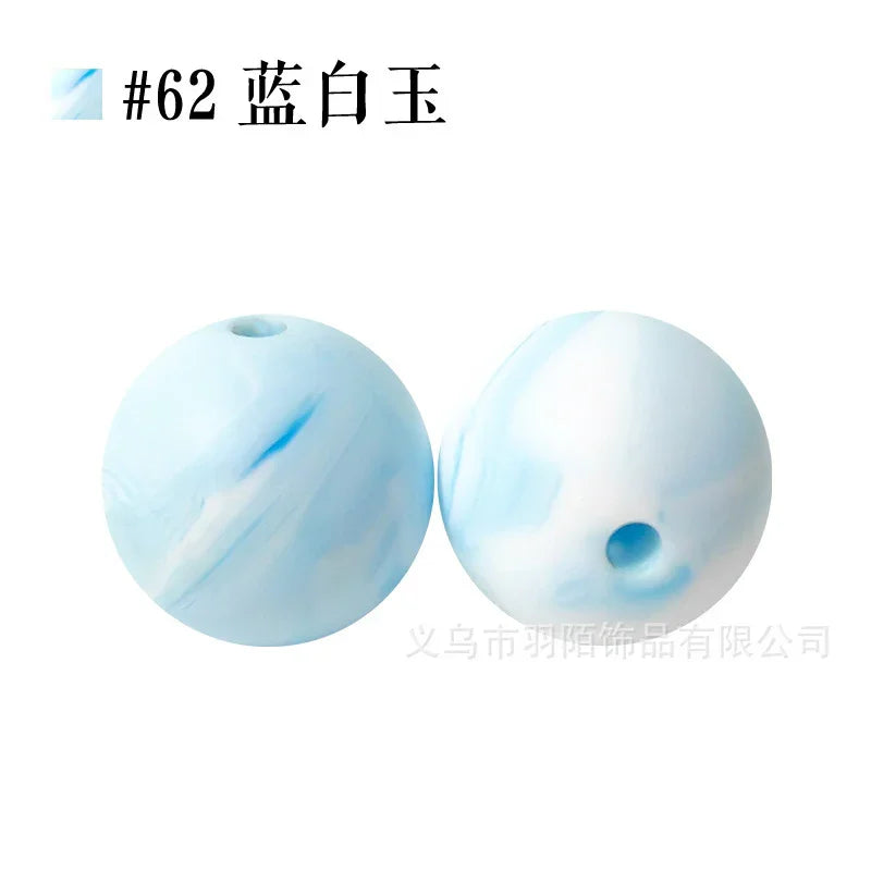 Colored Silicone Beads Round Beads 15mm Candy Color Silicone Beads | Silicone Bead for DIY Bracelet & Keychain Making