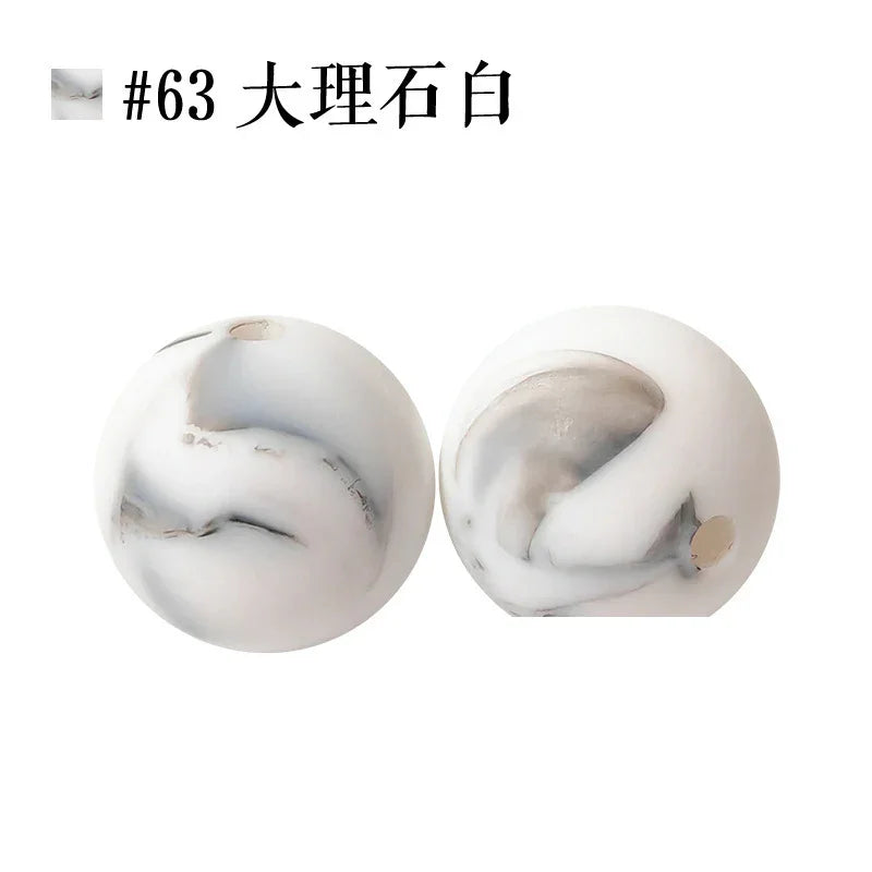 Colored Silicone Beads Round Beads 15mm Candy Color Silicone Beads | Silicone Bead for DIY Bracelet & Keychain Making