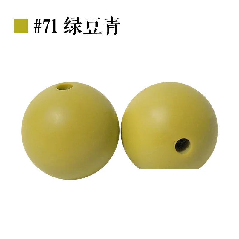 Colored Silicone Beads Round Beads 15mm Candy Color Silicone Beads | Silicone Bead for DIY Bracelet & Keychain Making