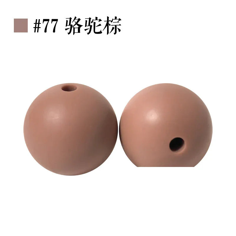 Colored Silicone Beads Round Beads 15mm Candy Color Silicone Beads | Silicone Bead for DIY Bracelet & Keychain Making