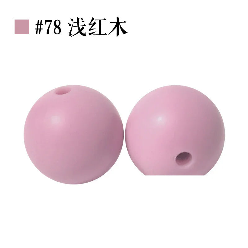 Colored Silicone Beads Round Beads 15mm Candy Color Silicone Beads | Silicone Bead for DIY Bracelet & Keychain Making