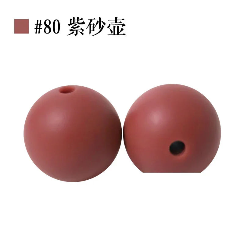 Colored Silicone Beads Round Beads 15mm Candy Color Silicone Beads | Silicone Bead for DIY Bracelet & Keychain Making