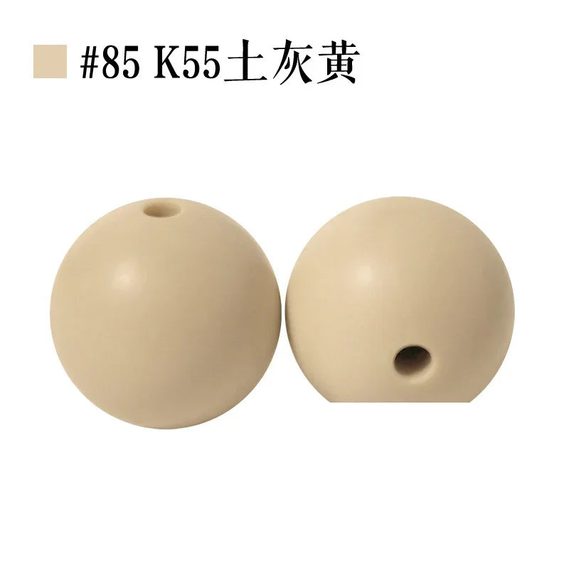Colored Silicone Beads Round Beads 15mm Candy Color Silicone Beads | Silicone Bead for DIY Bracelet & Keychain Making