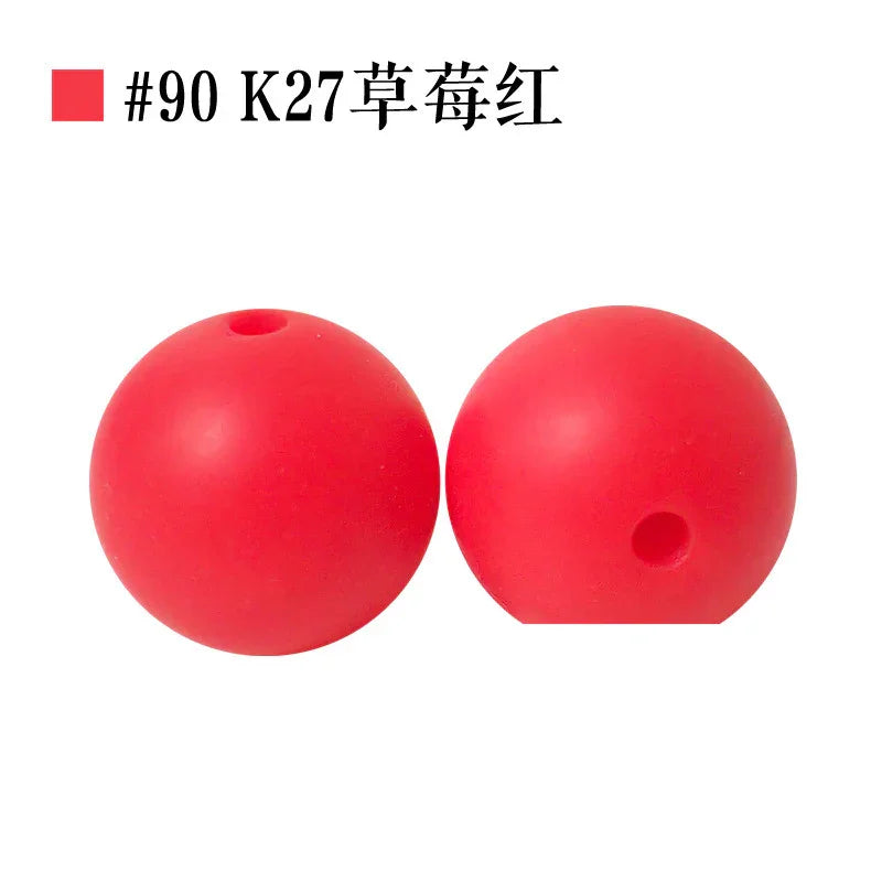 Colored Silicone Beads Round Beads 15mm Candy Color Silicone Beads | Silicone Bead for DIY Bracelet & Keychain Making