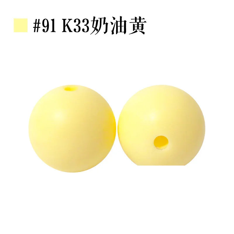 Colored Silicone Beads Round Beads 15mm Candy Color Silicone Beads | Silicone Bead for DIY Bracelet & Keychain Making