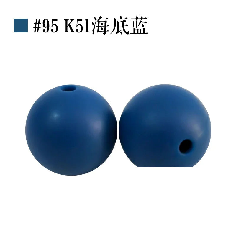 Colored Silicone Beads Round Beads 15mm Candy Color Silicone Beads | Silicone Bead for DIY Bracelet & Keychain Making