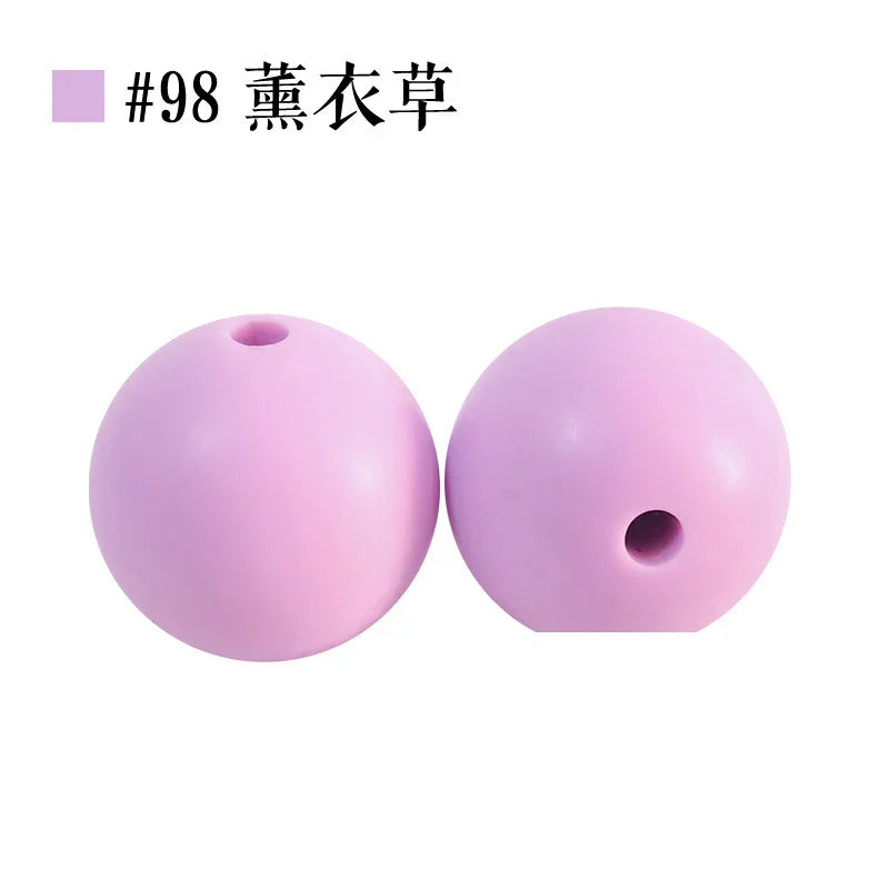 Colored Silicone Beads Round Beads 15mm Candy Color Silicone Beads | Silicone Bead for DIY Bracelet & Keychain Making