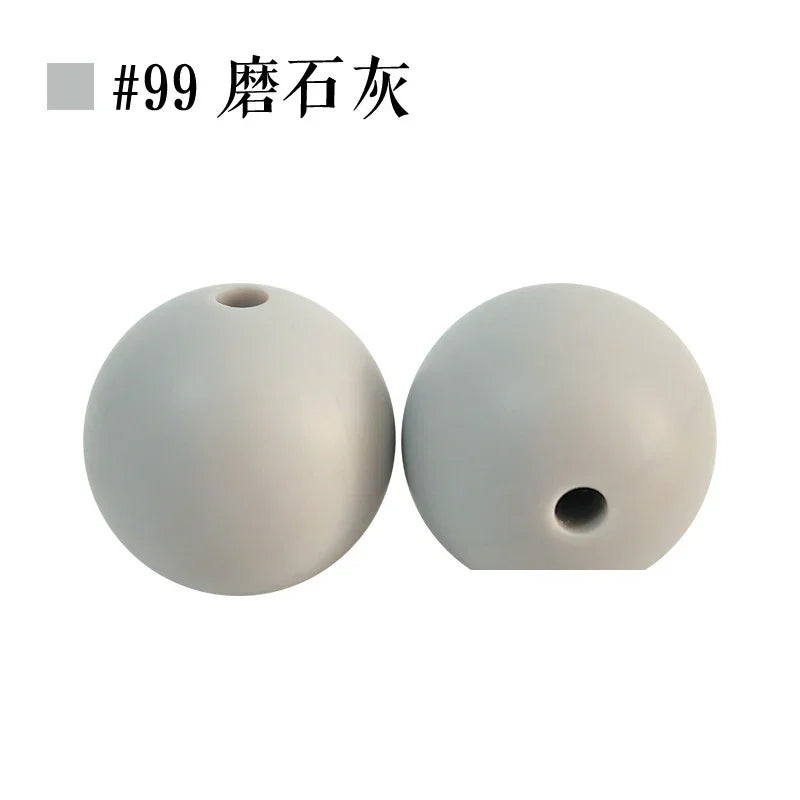 Colored Silicone Beads Round Beads 15mm Candy Color Silicone Beads | Silicone Bead for DIY Bracelet & Keychain Making