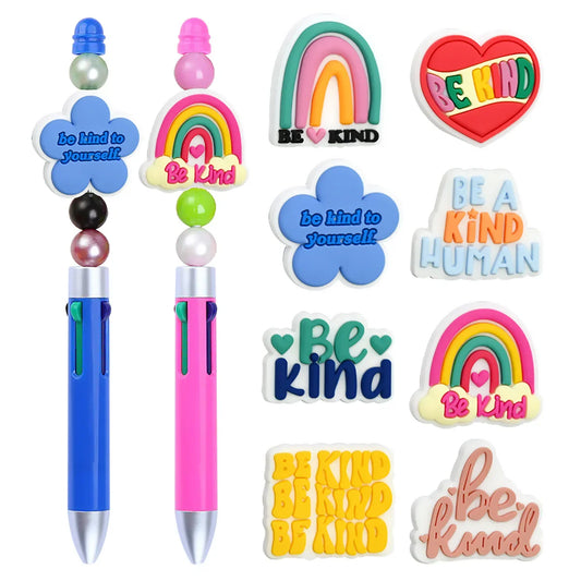 English Phrase Series Cartoon Silicone Focal Beads