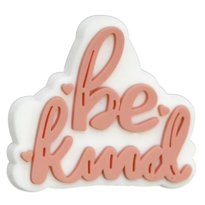 English Phrase Series Cartoon Silicone Focal Beads