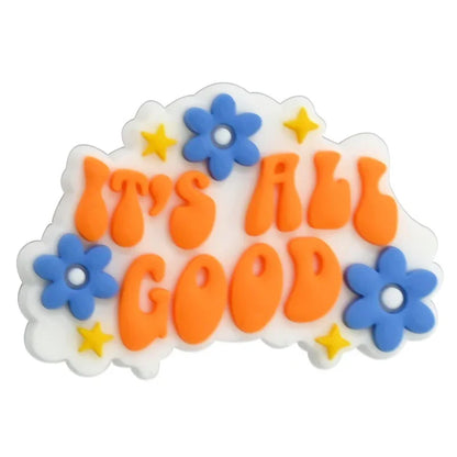 Flower Letter Phrases Silicone Focus Beads