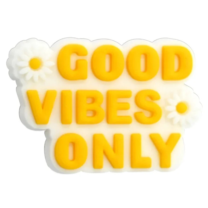Flower Letter Phrases Silicone Focus Beads