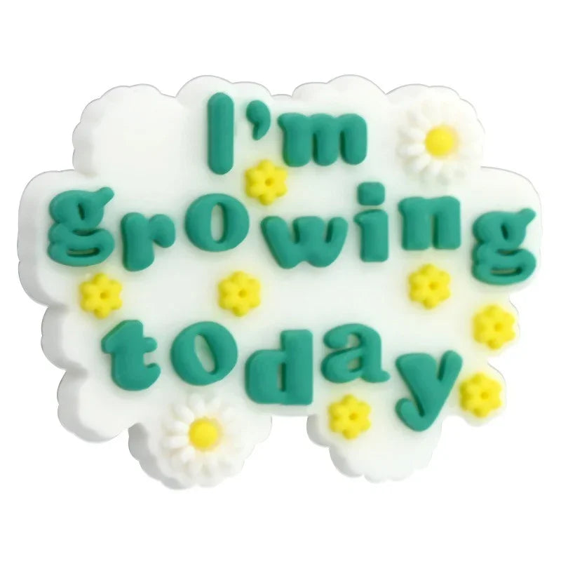 Flower Letter Phrases Silicone Focus Beads