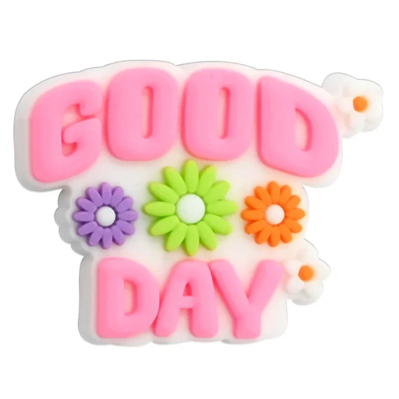 Flower Letter Phrases Silicone Focus Beads
