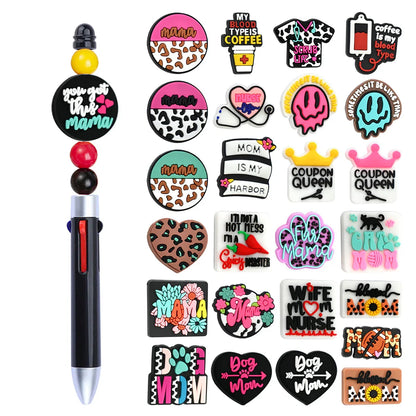 Cute Cartoon Mother's Day Series Silicone Focal Beads