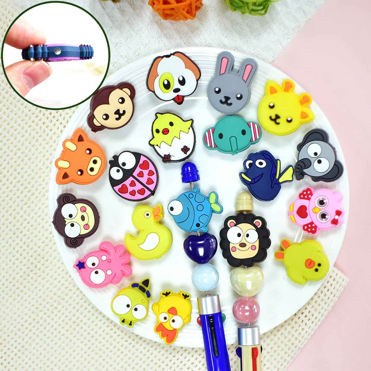 Cute Cartoon Animal Series Silicone Focal Beads