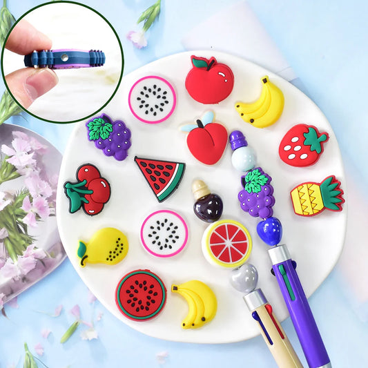 Cute Cartoon New Fruit Series Silicone Focal Beads
