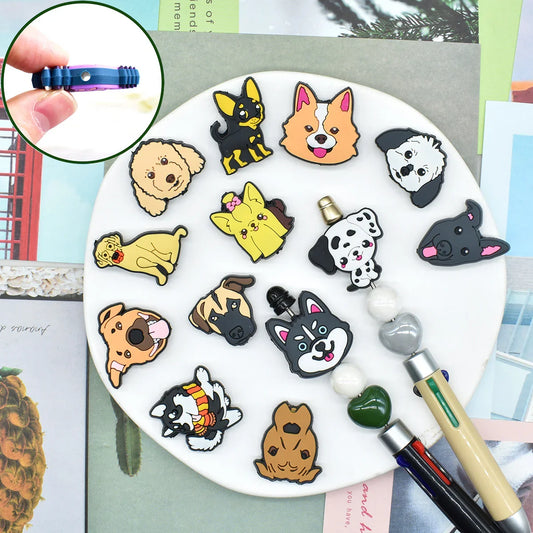 Cute Pet Dog Series Cartoon Silicone Focus Beads