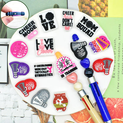 Cheerleading Series Beaded Silicone Focal Beads