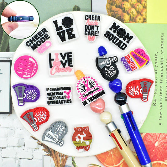 Cheerleading Series Beaded Silicone Focal Beads