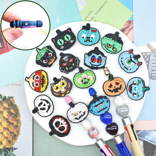 Halloween Fun Pumpkin Pen Bead Accessories Silicone Focus Beads