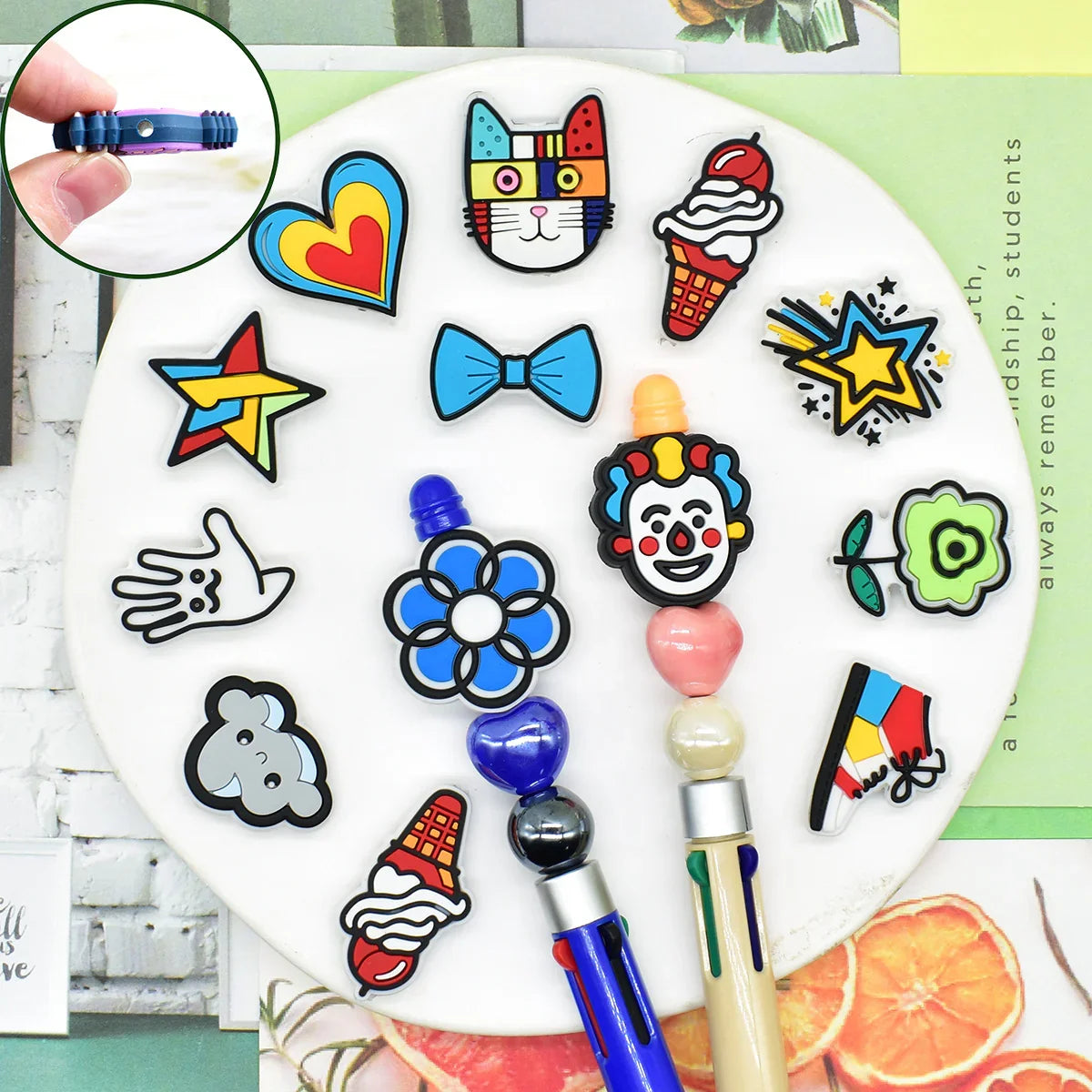Creative Colorful Clown Fun Silicone Focus Beads