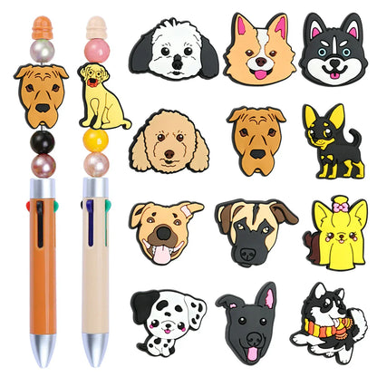 Cute Pet Dog Series Cartoon Silicone Focus Beads