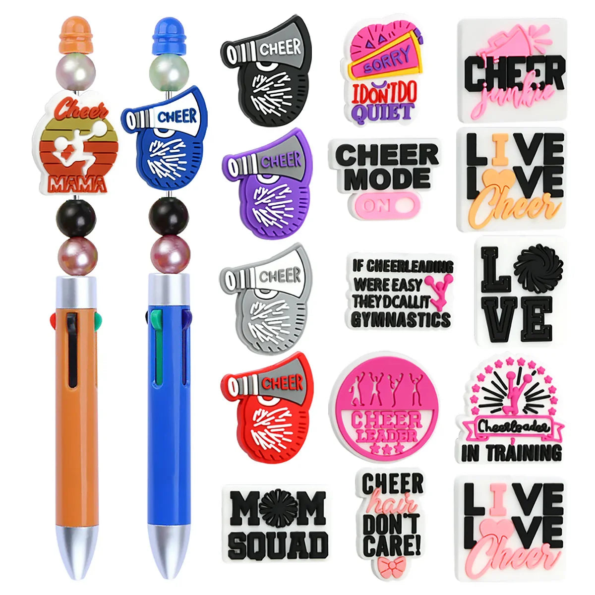 Cheerleading Series Beaded Silicone Focal Beads