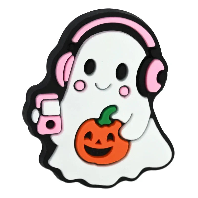 Halloween Series Colorful Ghost Pumpkin Silicone Focal Beads