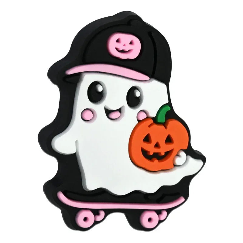 Halloween Series Colorful Ghost Pumpkin Silicone Focal Beads