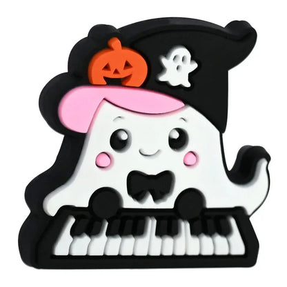 Halloween Series Colorful Ghost Pumpkin Silicone Focal Beads