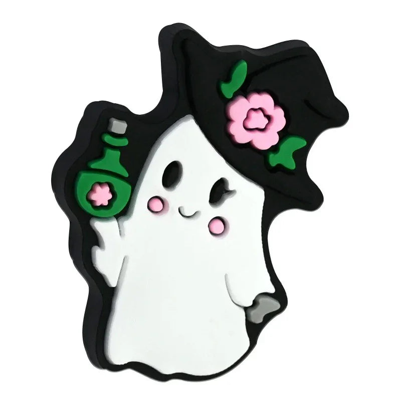 Halloween Series Colorful Ghost Pumpkin Silicone Focal Beads