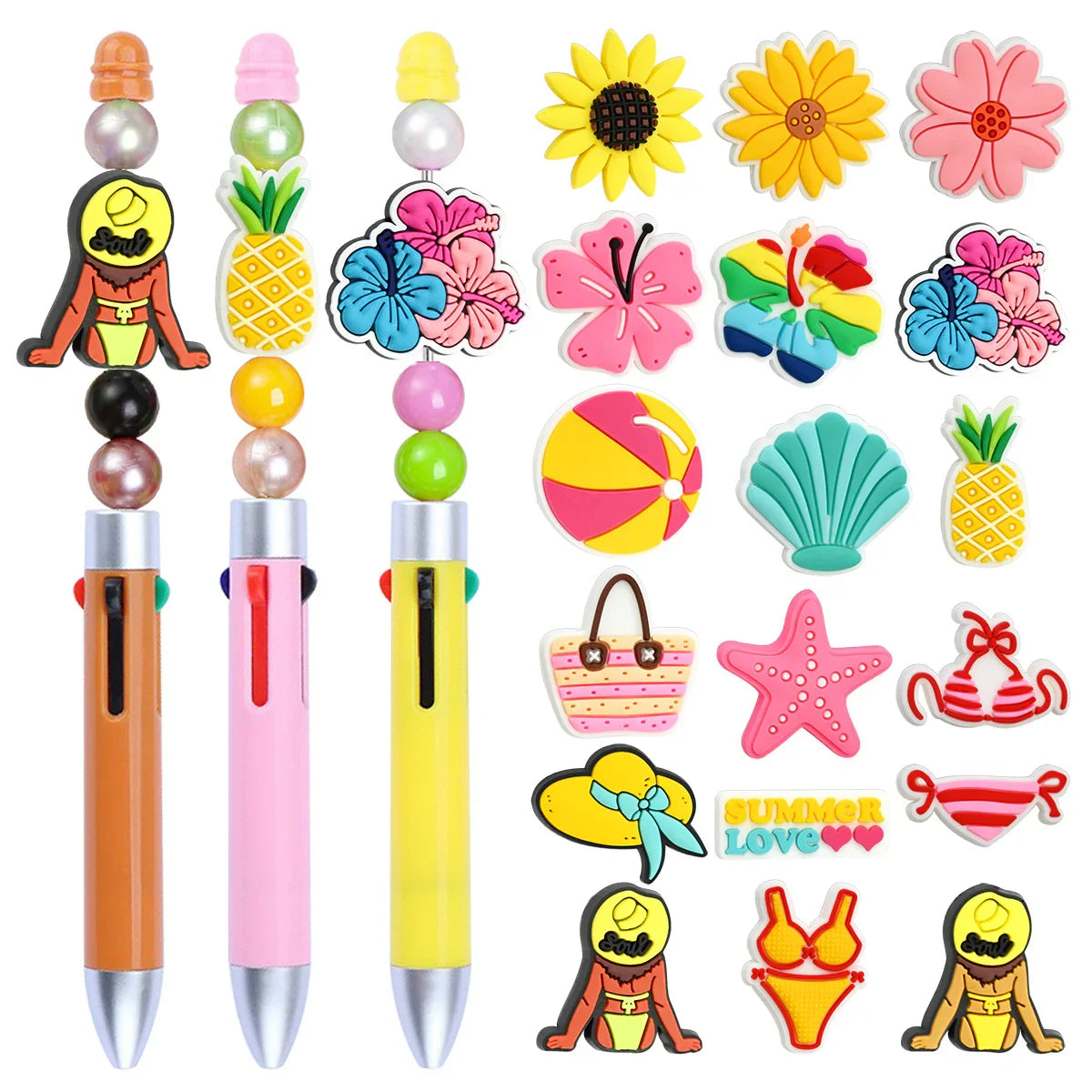 Summer Bead Pen Patch Silicone Focus Beads