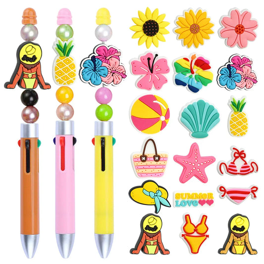 Summer Bead Pen Patch Silicone Focus Beads
