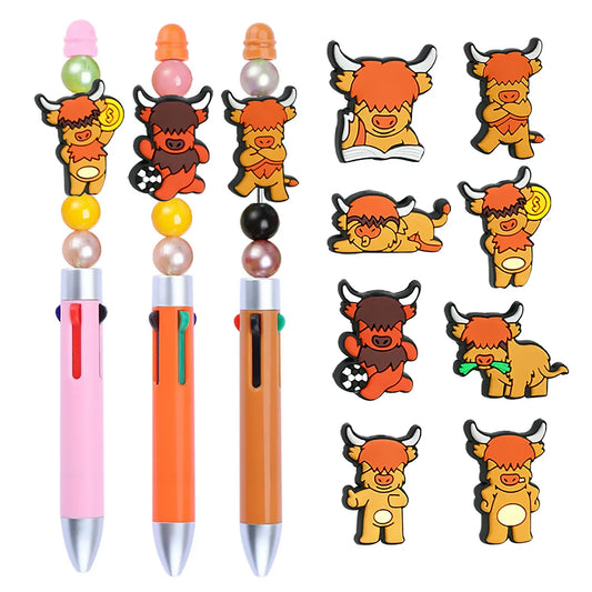 Cartoon Calf Bead Pen Accessories Silicone Focal Beads
