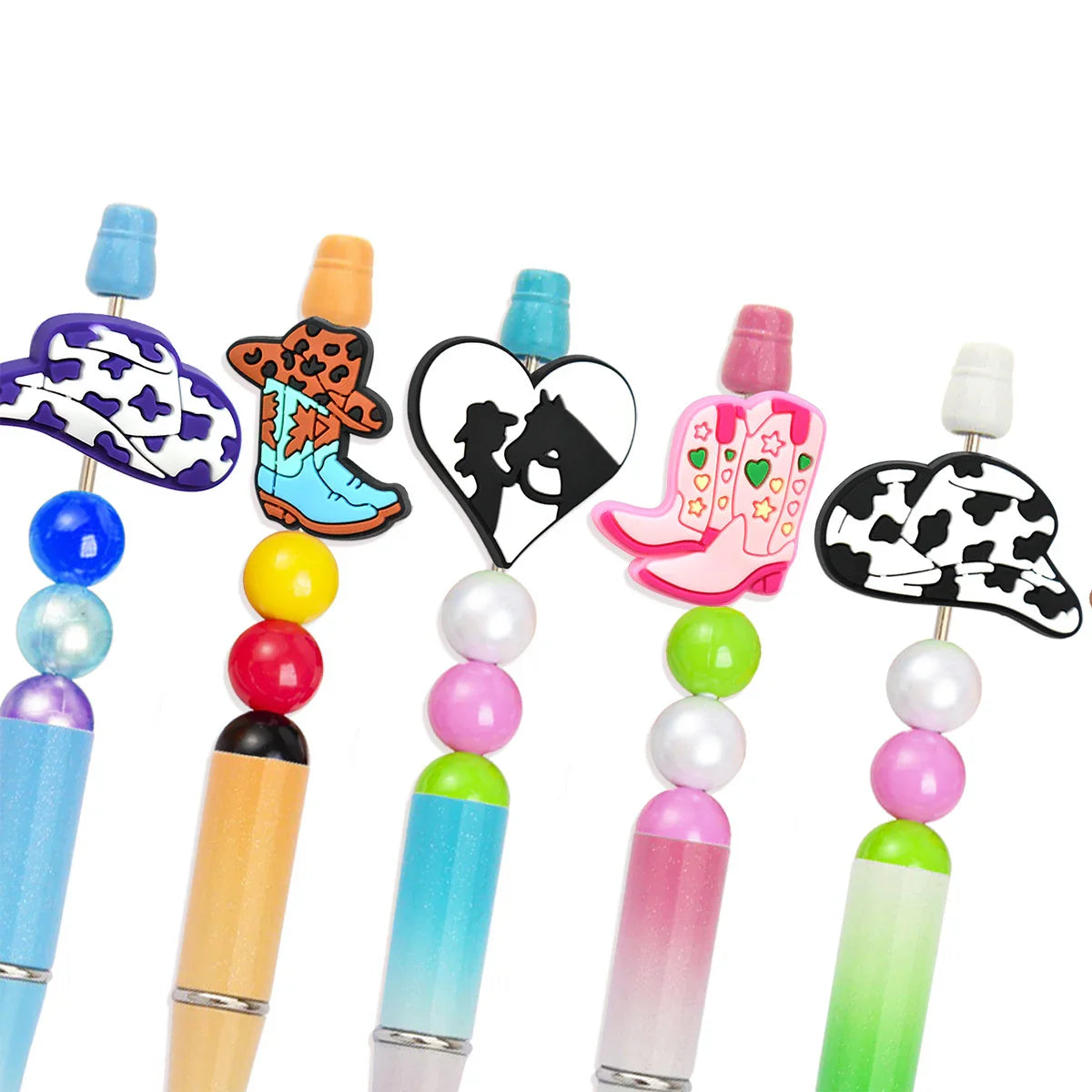 Cowboy Series Cow Pattern Cowboy Hat Silicone Beads