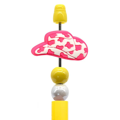 Cowboy Series Cow Pattern Cowboy Hat Silicone Beads