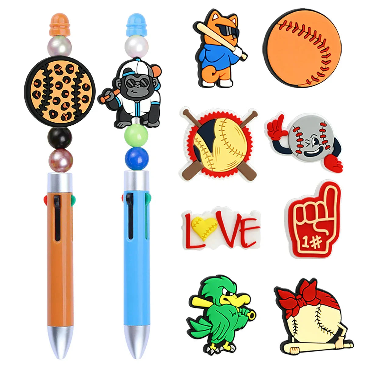 Colorful Cartoon Ball Sports Silicone Focus Beads