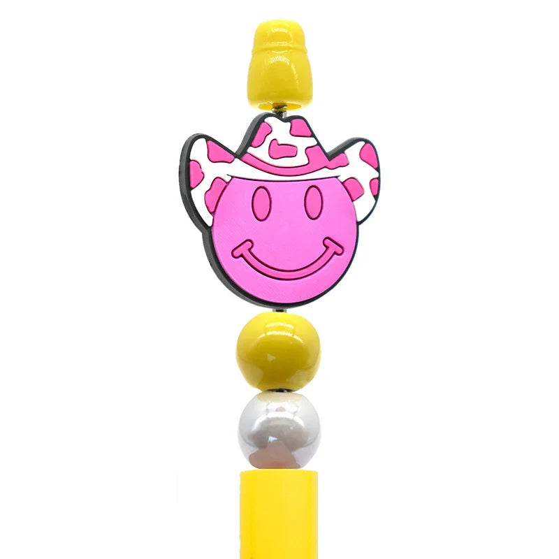Cowboy Series Cow Pattern Cowboy Hat Silicone Beads