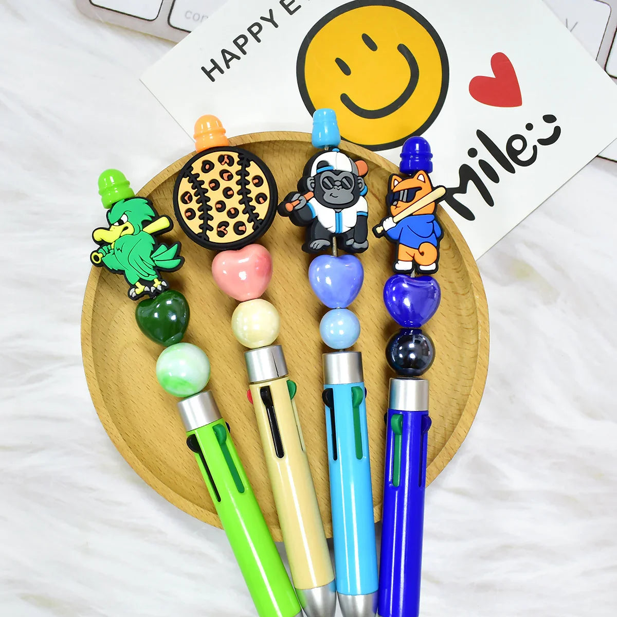 Colorful Cartoon Ball Sports Silicone Focus Beads