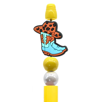 Cowboy Series Cow Pattern Cowboy Hat Silicone Beads