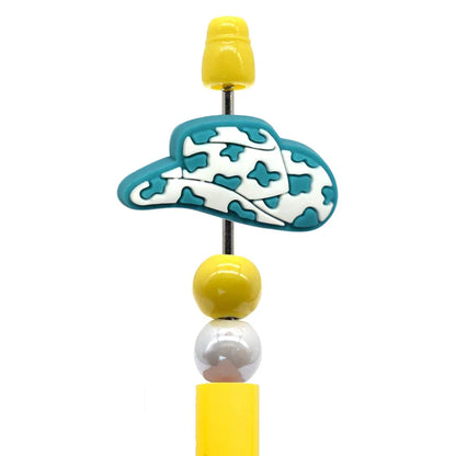 Cowboy Series Cow Pattern Cowboy Hat Silicone Beads