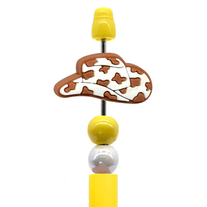 Cowboy Series Cow Pattern Cowboy Hat Silicone Beads