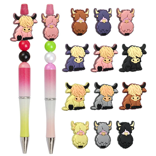 Creative Cartoon Cow Animal Beads Silicone Focus Beads