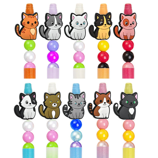 Cute Cartoon Cat Silicone Focal Beads