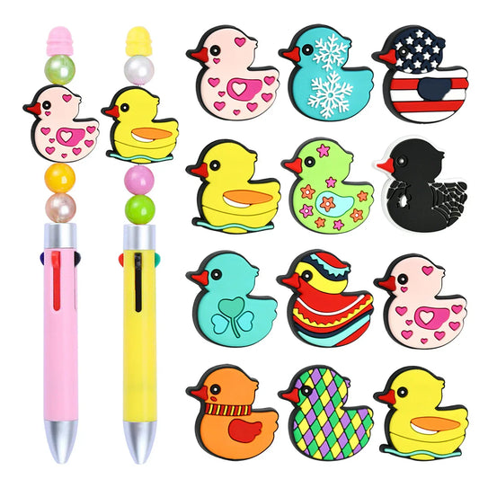 Creative Cartoon Duck Silicone Focal Beads
